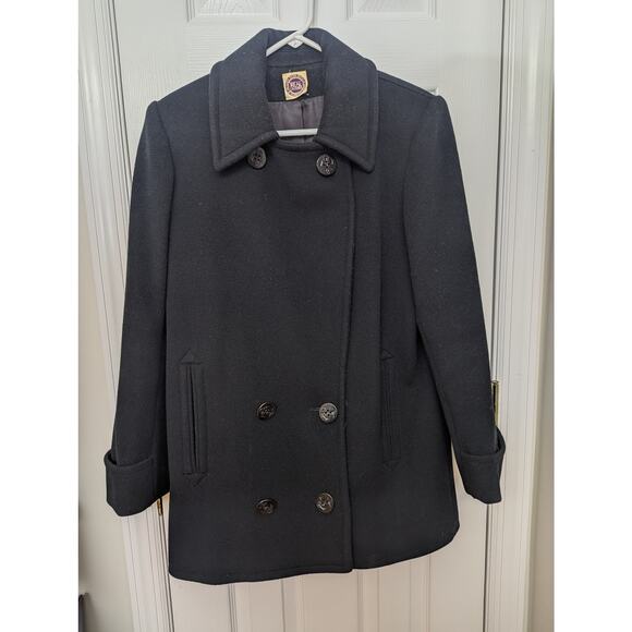 Saks Fifth Avenue Vintage 100% Wool Coat Size 10 Double Breasted Pea Coat - Picture 14 of 14